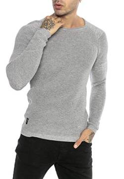 Redbridge Strickpullover für Herren Pullover Sweater Longsleeve Slim Fit Grau XL von Redbridge