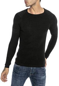 Redbridge Strickpullover für Herren Pullover Sweater Longsleeve Slim Fit Schwarz L von Redbridge