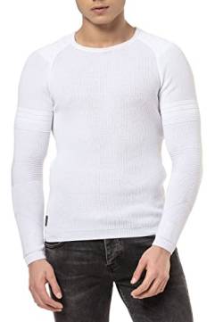 Redbridge Strickpullover für Herren Pullover Sweater Longsleeve Slim Fit Weiß XXL von Redbridge