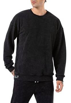 Redbridge Sweatshirt mit Batik Effekt Sweater Pullover Rundhals Dunkelgrau L von Redbridge