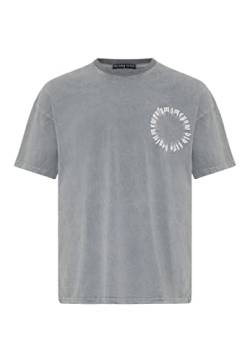 Redbridge T-Shirt für Herren Kurzarm mit Calligraphy Druck-Motiv Baumwolle L Grau von Redbridge