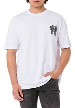 Redbridge T-Shirt für Herren Kurzarm mit Druck-Motiv Oversized Baumwolle M Weiß von Redbridge