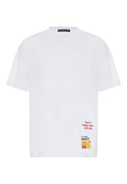 Redbridge T-Shirt für Herren Kurzarm mit Druck-Motiv Oversized Baumwolle S Weiß von Redbridge