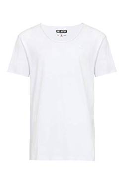 T-Shirt Basic Herren Uni Kurzarm Rundhals Baumwolle Weiß L von Redbridge