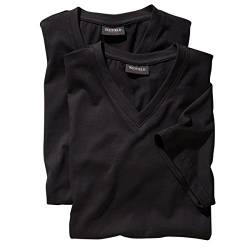 Redfield 2er-Pack XXL T-Shirts schwarz V-Ausschnitt, Größe:4XL von Redfield