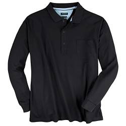 Redfield Piqué Polo-Langarmshirt Übergröße schwarz, XL Größe:3XL von Redfield