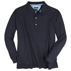 Redfield Polo-Langarmshirt Piqué Übergröße dunkelblau, XL Größe:3XL von Redfield