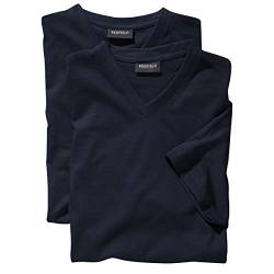 Redfield XXL Doppelpack V-Neck T-Shirts dunkelblau, Größe:3XL von Redfield