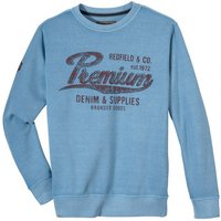 redfield Sweater Große Größen Herren Redfield Sweatshirt hellblau Print Premium von Redfield