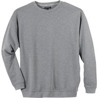 redfield Sweater Große Größen Herren Sweatshirt hellgrau melange Rundhals Redfield von Redfield
