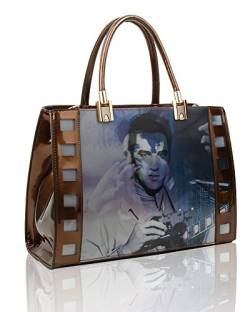 Einkaufstasche/Shopper für Damen, 3D-Effekt, Elvis Presley, Größe 29,5 x 35 x 12 cm Gr. L, Kupferton 2. von Redfox