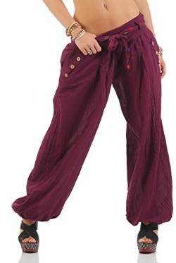 ZARMEXX Fashion Moda Italy Haremshose mit Gürtel Pluderhose Uni-Farben Aladinhose Sommer Yoga One-Size von Redify
