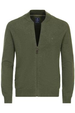 Redmond Casual Regular Fit Cardigan dunkelgrün, Einfarbig von Redmond