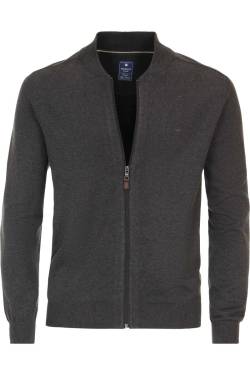 Redmond Casual Regular Fit Cardigan grau, Einfarbig von Redmond