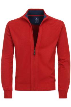 Redmond Casual Regular Fit Cardigan rot, Einfarbig von Redmond