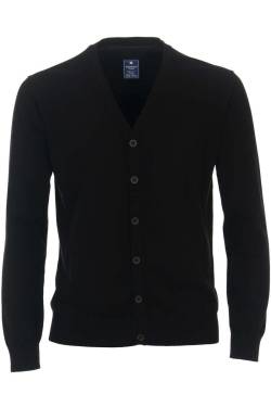 Redmond Casual Regular Fit Cardigan schwarz, Einfarbig von Redmond