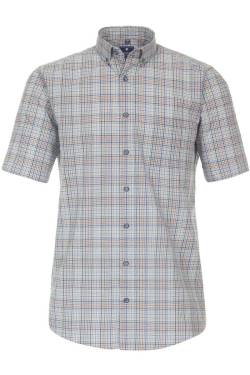 Redmond Casual Regular Fit Hemd Kurzarm braun/blau von Redmond