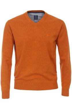 Redmond Casual Regular Fit Pullover hellorange, Einfarbig von Redmond