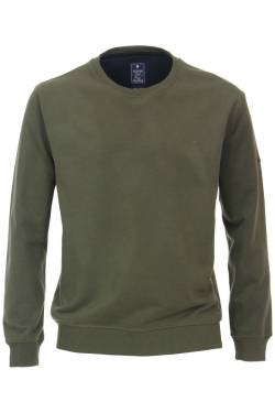 Redmond Casual Regular Fit Sweatshirt Rundhals oliv, Einfarbig von Redmond