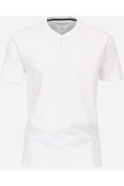 Redmond Casual Regular Fit T-Shirt Henleykragen weiss, Einfarbig von Redmond