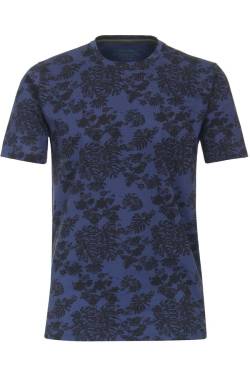 Redmond Casual Regular Fit T-Shirt Rundhals marine, Gemustert von Redmond