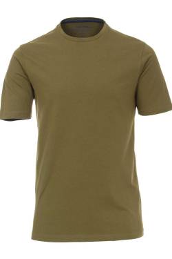 Redmond Casual Regular Fit T-Shirt Rundhals oliv, Einfarbig von Redmond
