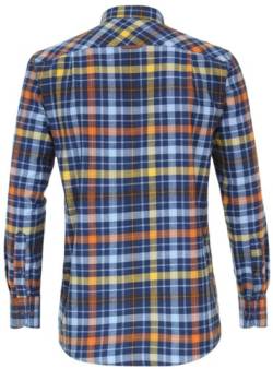 Redmond - Comfort Fit - Herren Flanell Hemd kariert (232145111), Größe:L, Farbe:Orange (210) von Redmond