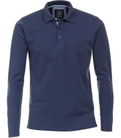 Redmond Polo-Shirt Langarm Uni nah 100 blau M von Redmond