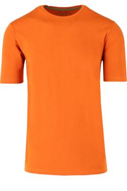 Redmond Regular Fit T-Shirt Rundhals beige/terracotta, Einfarbig von Redmond