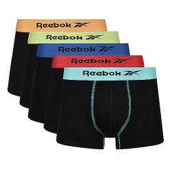 REEBOK Herren Calzoncillos Tipo Bóxer para Hombre En Color Negro Boxershorts, Black/Orange/Lime/Blue/Red/Mint WB, von Reebok