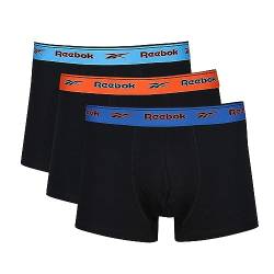 REEBOK Herren Calzoncillos de Hombre en Negro Boxershorts, Black/Aqua/Orange/Blue, von Reebok