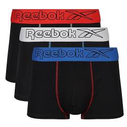 REEBOK Herren Calzoncillos de Hombre en Negro Boxershorts, Black/Vector Red/Blue/Pure Grey WB, von Reebok