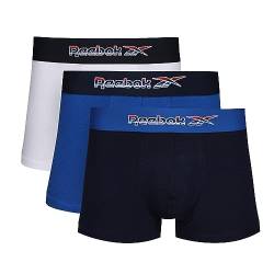 REEBOK Herren Calzoncillos de algodón para Hombres en Azul/Blanco/Marino Boxershorts, Vector Blue/White/Vector Navy, von Reebok