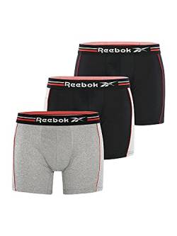 Reebok 3-Pack Boxershorts Jarvis - Black/Grey Marl/Vector Red - Größe M von Reebok