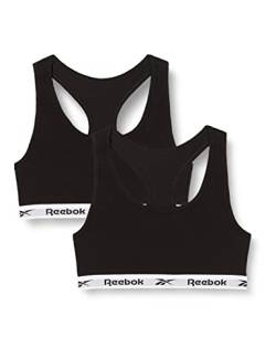 Reebok Damen, Schwarz, elastisches, Bauchfreies Sport-Top T-Shirt, Weiß, Large von Reebok