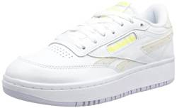 Reebok Damen Club C Double Turnschuh Sneaker, Ftwr White Lucid Lilac Solar Acid Yellow, 38.5 EU von Reebok