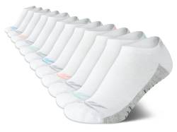 Reebok Damen No Show Athletic Breathable Low Cut Gepolsterte Socken (12 Stück), Weiß., 36.5-43 EU von Reebok