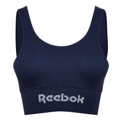 Reebok Damen wendbares Geripptes Seamless Crop Top in Marineblau | Fitness-BH mit Feuchtigkeitsableitungstechnologie und geringer Belastung von Reebok