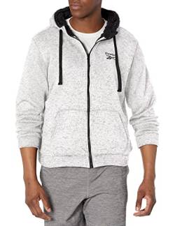 Reebok Herren Isolierte Sweatjacke aus Fleece Sweater-Fleecejacke, Grau meliert, XL von Reebok