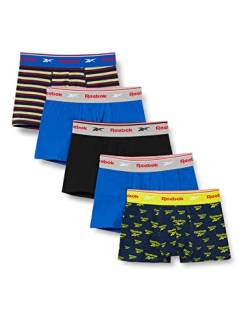 Reebok Herren Mens Trunks Multipack Mixed Patterned Cotton Rich Boxers with Contrasting Elasticated Waistband-Pack of 5 Boxershorts, S von Reebok