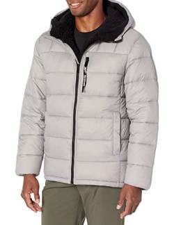 Reebok Herren Sherpa gefütterte schwere Pufferjacke, Stahlgrau, L von Reebok