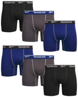 Reebok Herren Sport Soft Performance Boxershorts (6er-Pack), Blau/Schwarz Perle/Schwarz, X-Large von Reebok