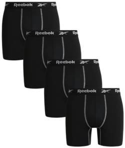 Reebok Herren Unterwäsche - Performance Boxer Briefs mit Fliegenbeutel (4er Pack), Schwarz, Large von Reebok