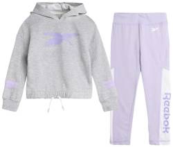 Reebok Mädchen Leggings Set 2 Stück Performance Fleece Hoodie Sweatshirt und Leggings Active Set für Kleinkind/Mädchen 2T-6X, Lavendel, 6X von Reebok