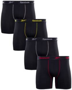 Reebok Men's Active Underwear - Sport Soft Performance Boxer Briefs (4 Pack), Size Medium, All Black von Reebok