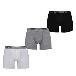 Reebok Men's Mens Sports Trunk Ainslie 3pk Black/White/Grey Marl Boxer Shorts, M (3er Pack) von Reebok