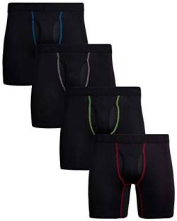 Reebok Men's Performance Boxer Briefs (4 Pack) (X-Large, All Black) von Reebok
