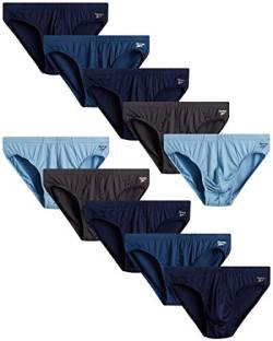 Reebok Men's Underwear - Low-Rise Quick Dry Performance Briefs (10 Pack), Size Medium, Blues/Charcoal von Reebok