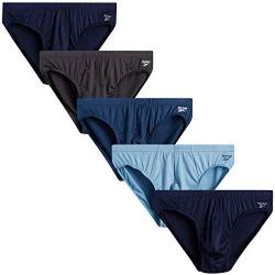 Reebok Men's Underwear - Low-Rise Quick Dry Performance Briefs (5 Pack), Size Large, Blues/Charcoal von Reebok