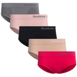 Reebok Women's Underwear - Seamless Hipster Briefs (5 Pack), Size Large, Grey/Pink/Dusty Pink/Black von Reebok